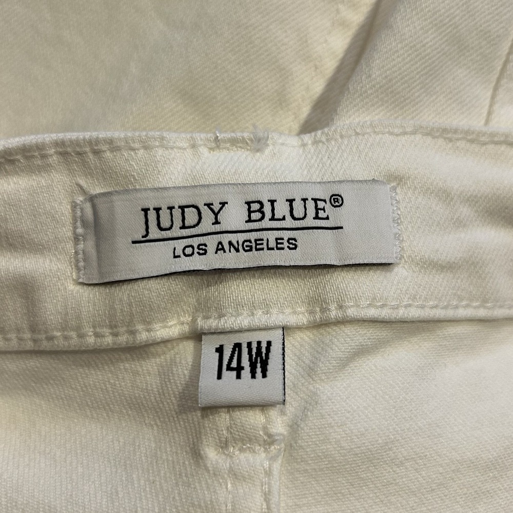Judy Blue High Rise Jeans Women's 14W White Denim Drawstring Style - Picture 6 of 8